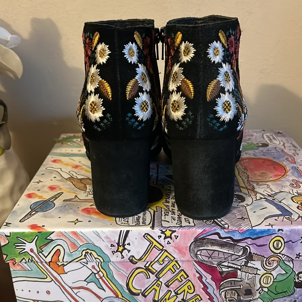 Jeffrey Campbell Floral Embroidered Ankle Boots - Picture 3 of 6